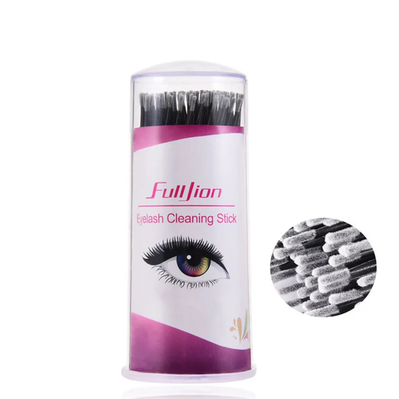 

FULLJION 100Pcs/bottled Lint Disposable Makeup Brushes Individual Lash Removing Tools Swab Micro brushes Eyelash Extension Too