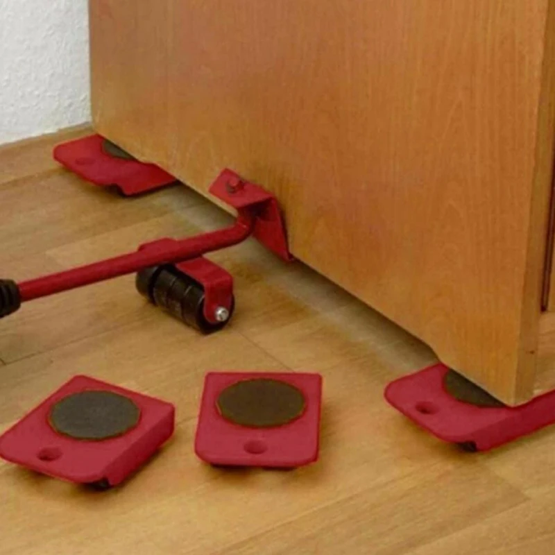 1pc 10x8cm Furniture Lifter Heavy Professional Roller Move Tool Set Wheel Bar Mover Sliders Transporter Trolley For 200kg/440Lbs-0
