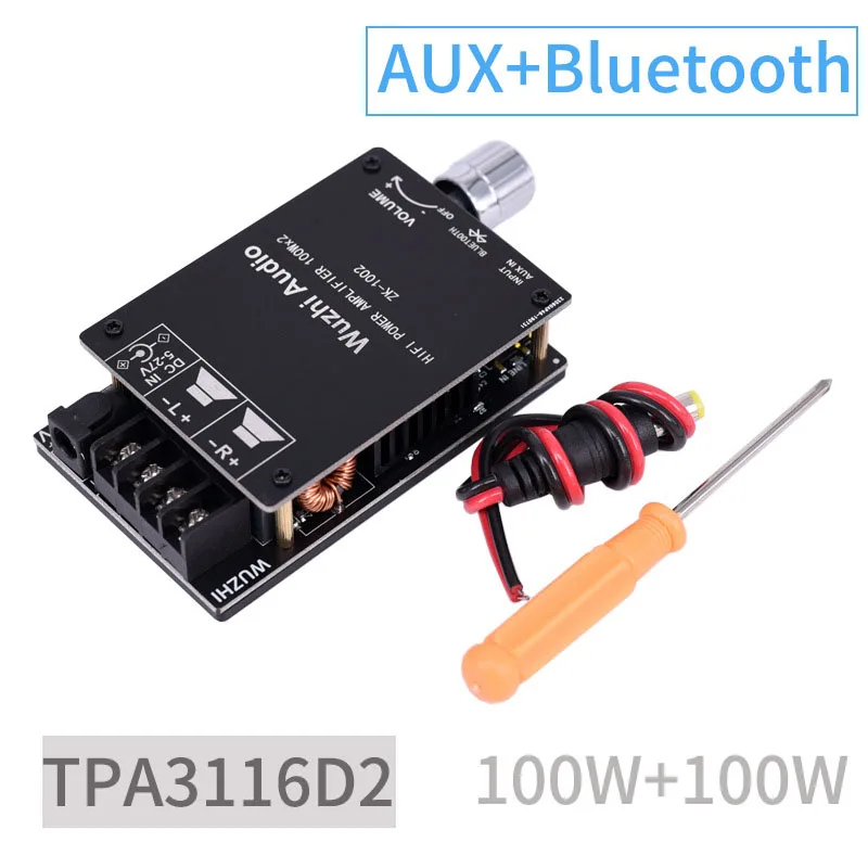 

New ZK-1002 HIFI TPA3116 Bluetooth 5.0 High Power Digital Amplifier Stereo Board 100W 100W AMP Amplificador Audio Home Theater
