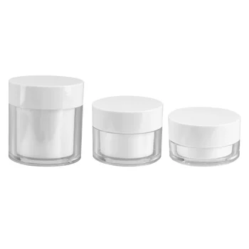 

3pcs Plastic Cream Jar Cosmetics Container Jar Wild-mouth Bottle Cream Storage Container for Home Travel Shop (20g White Box Whi
