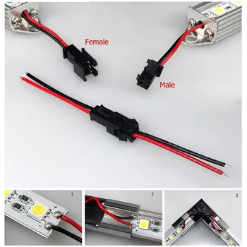 

10Pairs 2PIN Male and Female Connector Wire Cable For 3528 5050 LED Strip Lights 107