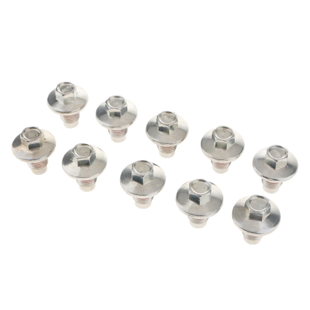 10Pcs Silver Oil Drain Plug Screw with Insert Rubber Gasket M14 x 1.5 for Dodge Jeep Chrysler