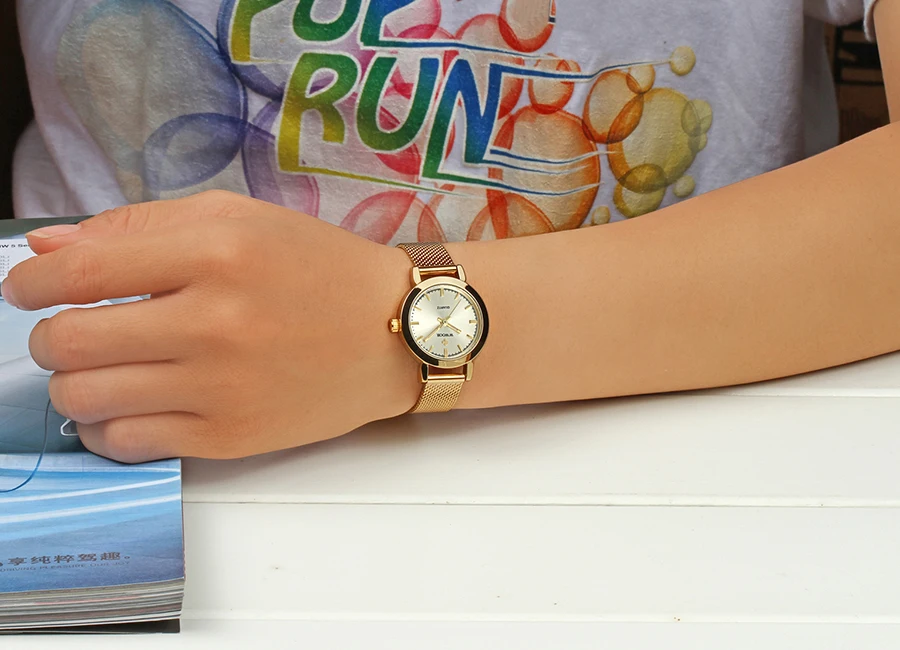 Mode décontracté femme montre résistant à l'eau femme montre-Bracelet en acier inoxydable dames Quartz Bracelet montre fille cadeau_voghion.com