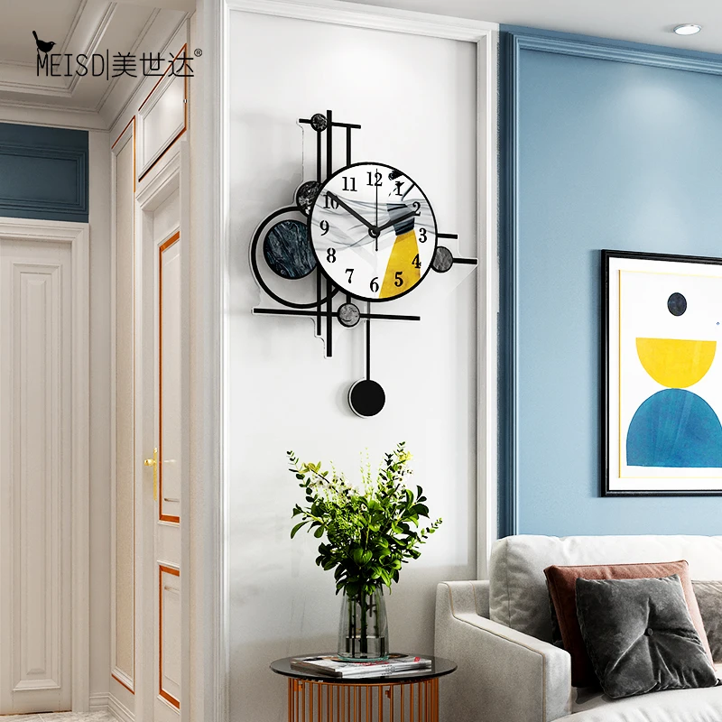 

MEISD Wall Clock Large Print Nordic Pendulum Wall Watch Quartz Mute Living Room Stickers Clocks Home Decor Horloge Free Shipping