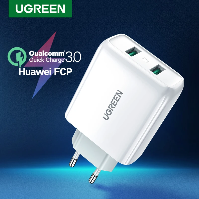 Зарядное устройство Ugreen Quick Charge 3,0, USB, 36 Вт, QC3.0, QC, быстрое зарядное устройство для iPhone, samsung, Xiaomi, huawei, USB настенный мобильный телефон, зарядное устройство|Зарядные устройства|   | АлиЭкспресс