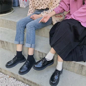 

Black small shoes women's autumn new wild flat shoes 2019 casual professional women's shoes tide