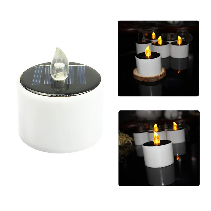 

2 Pcs/Lot New Type Flicker Solar Power LED Light Candles Flameless Electronic Solar LED Nightlight Solar Energy Candle Household