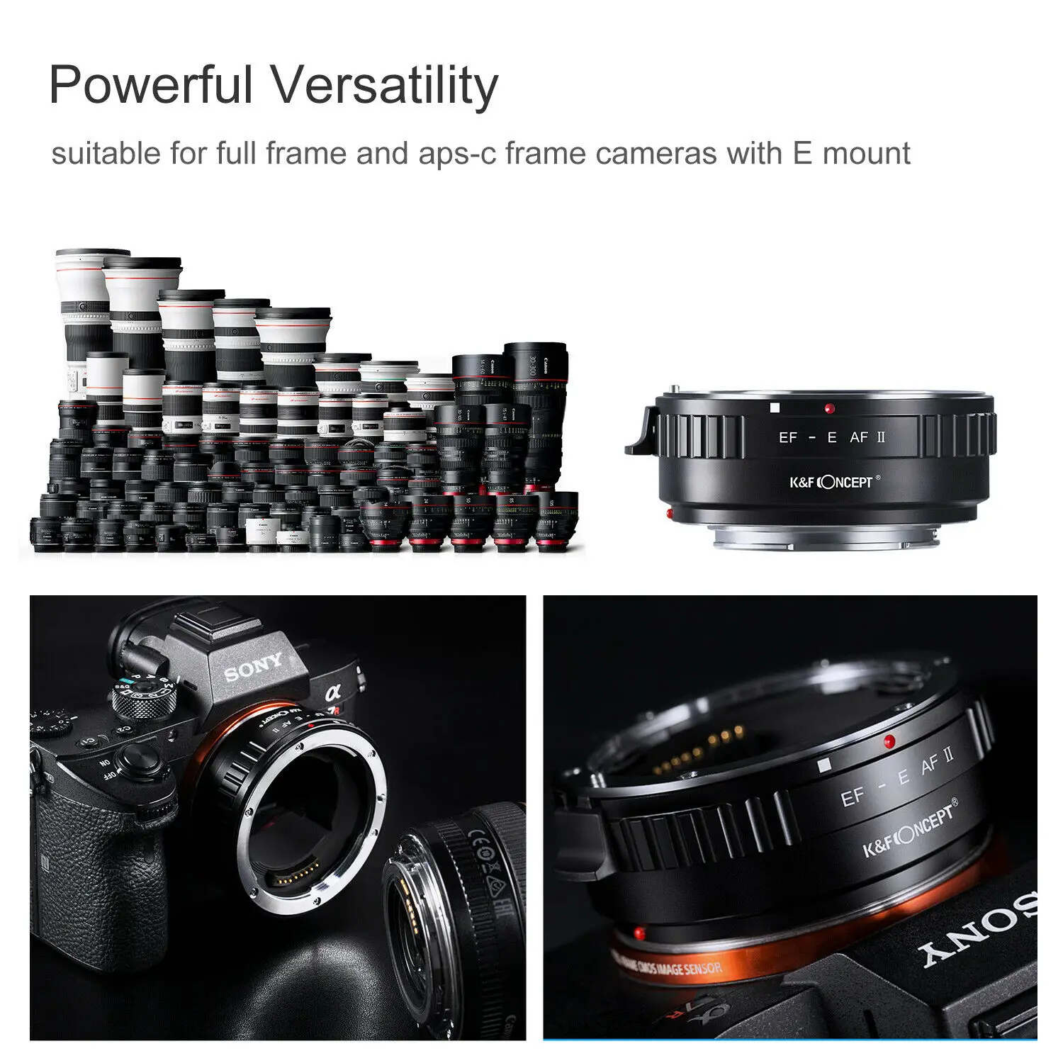 K& F концепция автофокуса Адаптер Canon EF EF-S объектив для sony E крепление для камеры NEX a72 A6000 A6400