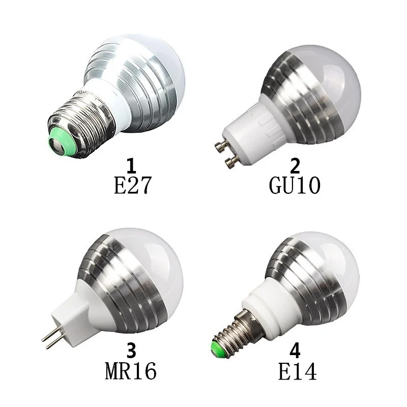 16 цветов RGB светодиодный лампочка AC85-265V умное освещение 3 Вт умная лампочка с ИК-пультом дистанционного управления для светодиодный лампы изменения цвета