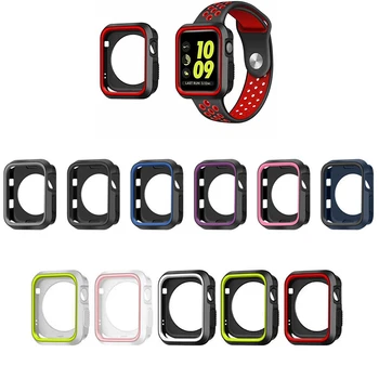 

Watch Case For Apple Watch 4 5 40MM 44MM Frame Full Protective Bumper Cover For iWatch 3 2 1 38MM 42MM Soft Silicone Armor Case