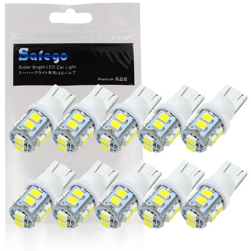 Safego 10x T10 W5W 10 SMD 1210 3528 Светодиодный Световой индикатор автомобиля Интерьер Клин