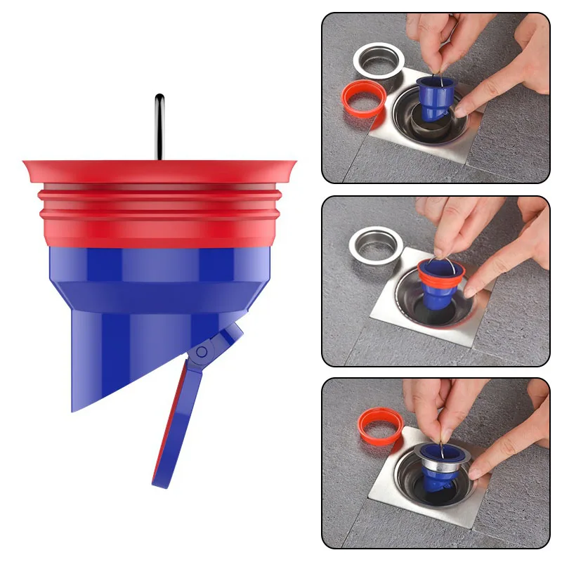 Large Displacement Kitchen Bathroom Water Drain Filter Floor Strainer Plug Trap Siphon Sink Anti Odor Pest Prevention Deodorant |