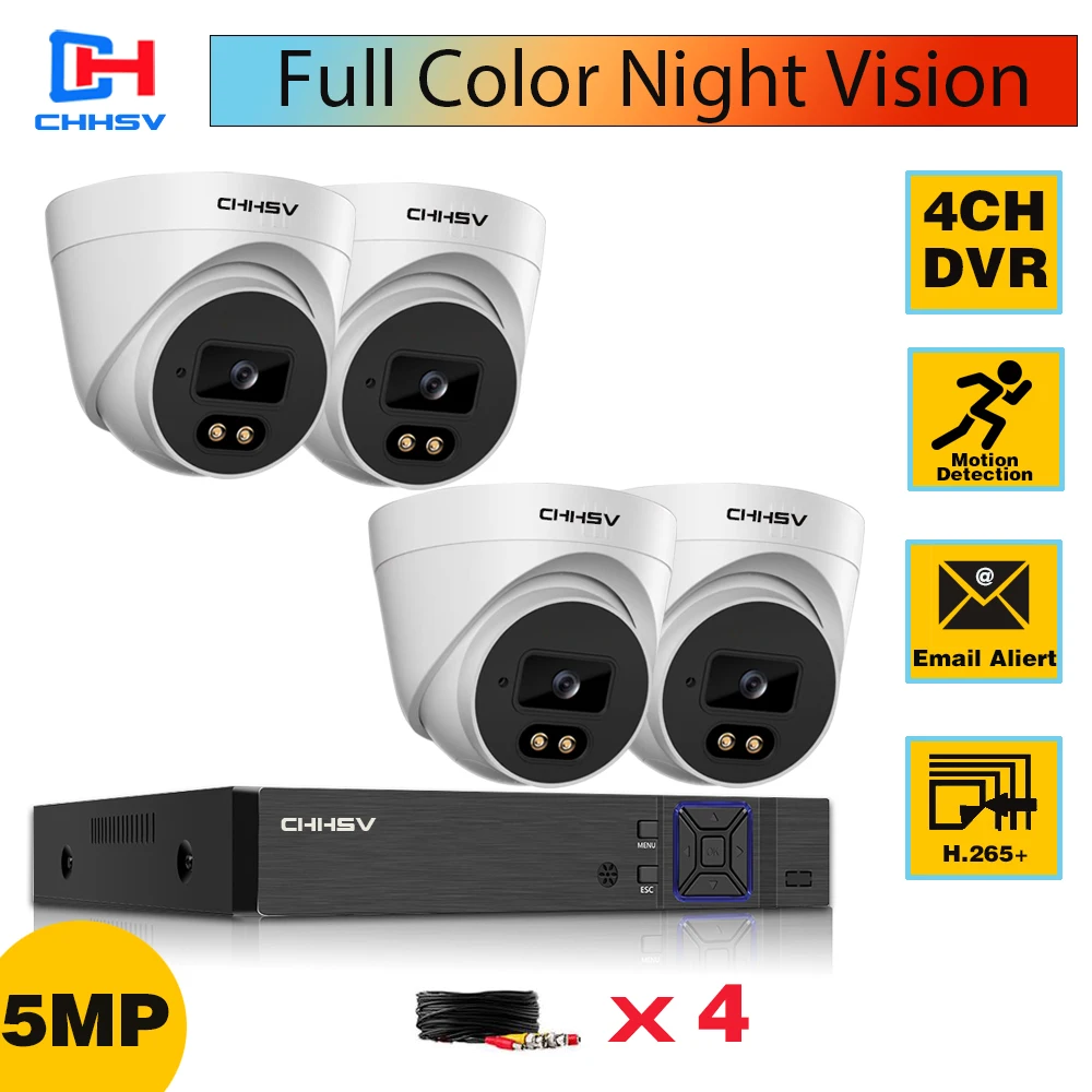 4CH купола CCTV безопасности Камера Системы 5MP AHD DVR Kit 4 канала домашние мониторинга