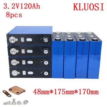 

8PCS 3.2V 120Ah LiFePO4 Long Life Cycle 3500 Times Max 3C For Solar Energy Storage 24V 120Ah Battery pack