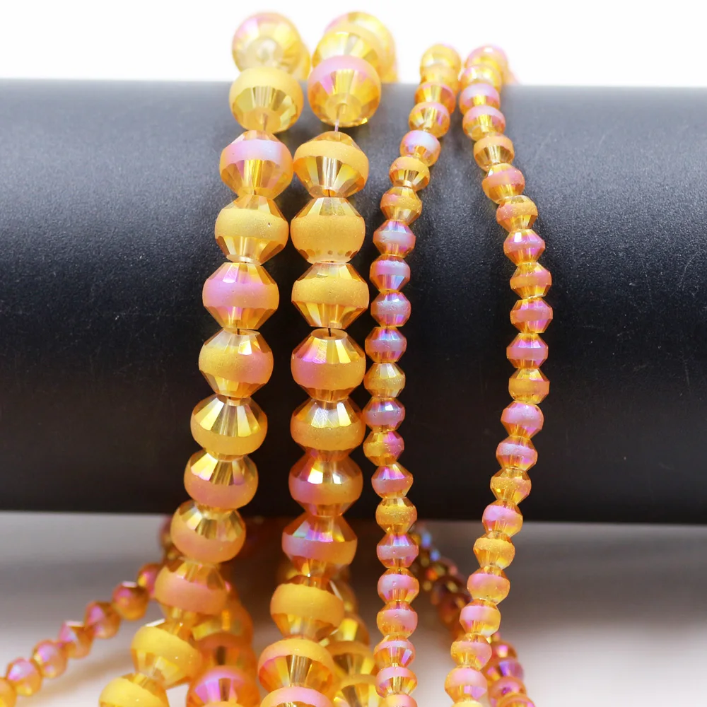 

Frosted Round Beads 4/8mm Crystal Glass Bicone Beads Natural Stone For DIY Jewelry Making Necklaces Crafts Supplier