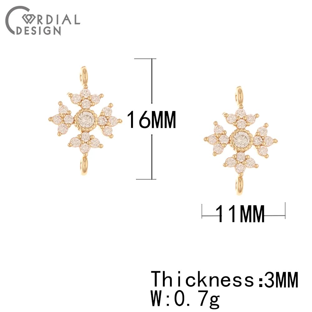 Cordial Design 50Pcs 11*16MM Jewelry Accessories/Connector/DIY Making/Hand Made/Flower Shape/Jewelry Findings & Components - cordial