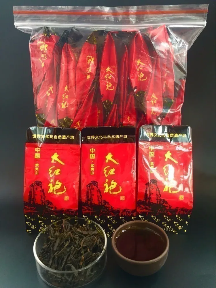 

2019 year new Small bags Wuyi Oolong DaHongPao tea Outer bag May changed if the old bag use out Shui Xian Rougui Da Hong Pao tea