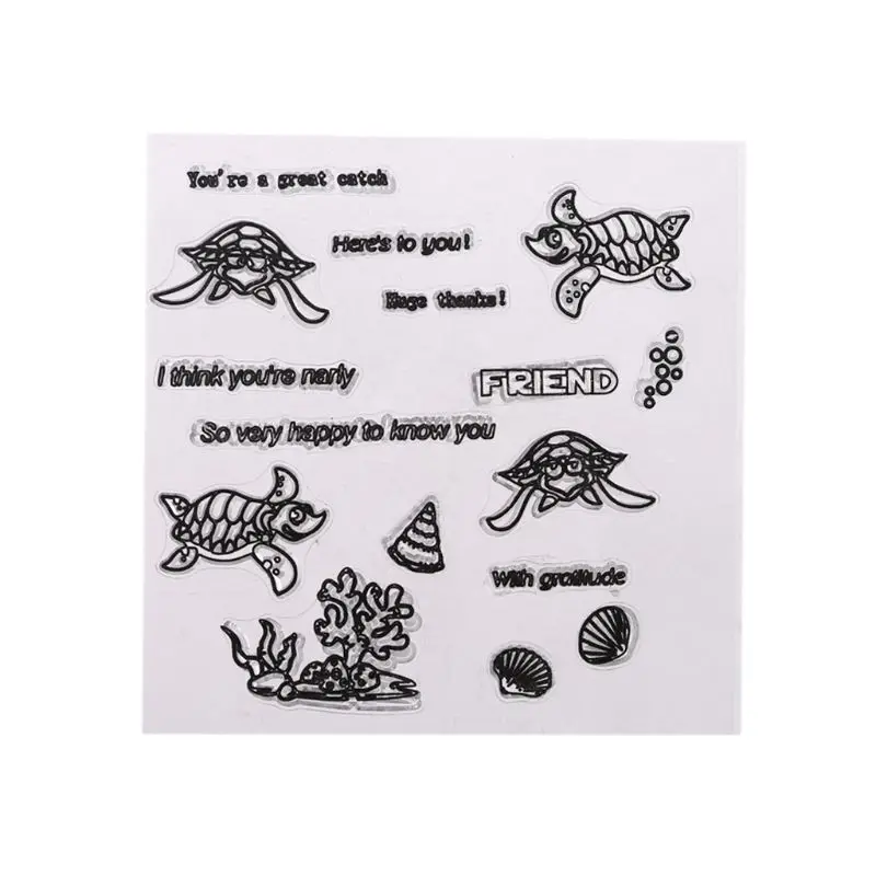 Marine Turtle Silicone Clear Seal Stamp DIY Scrapbooking Embossing Photo Album 634E