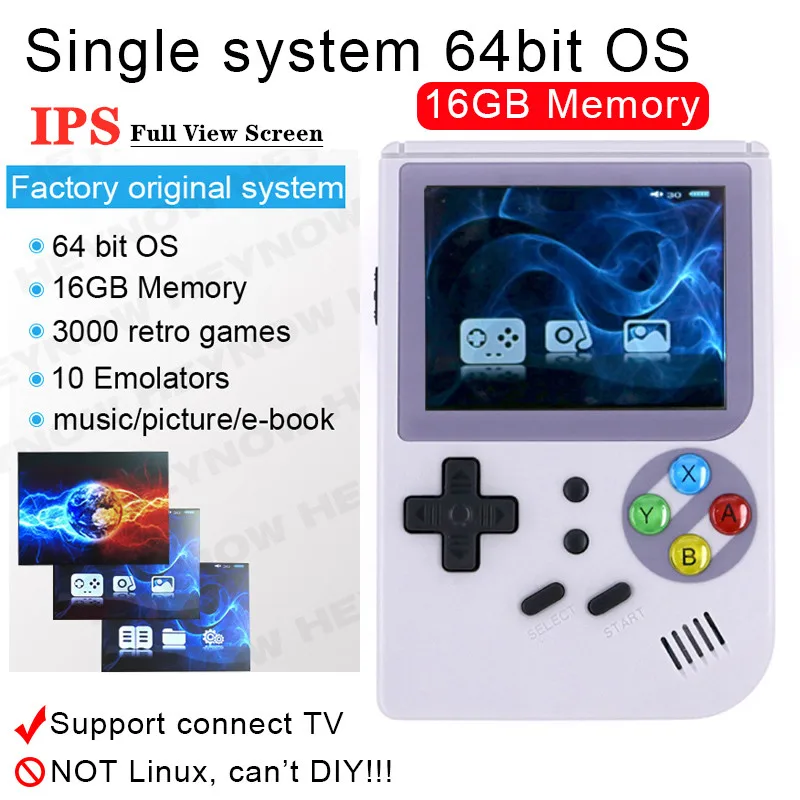 Latest Version 2.8 inch IPS Screen RG300 RetroFW OS Retro Game Console Double System Handheld Game Player Games Emulators inside 