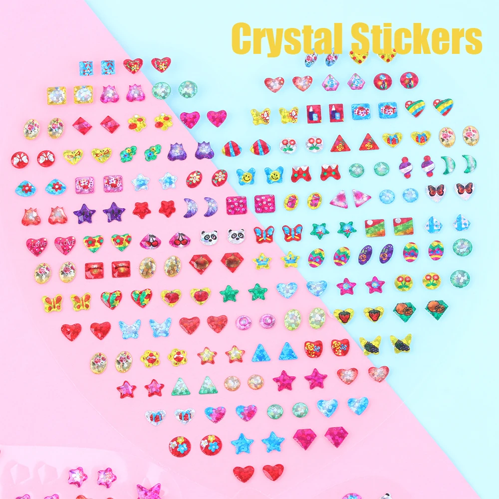 Fashion Cute 1 Sheet Cartoon Reward Crystal Stickers Toy Wonderful Children  Stickers Earring For Kids Funny Toy Acrylic Stickers - AliExpress