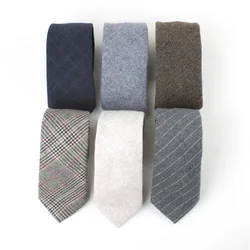 7cm Fashion Classical Mens Wool Ties Winter Autumn Business Formal Wear Men Accessories Wedding Banquet Necktie