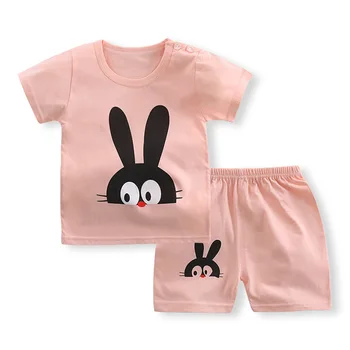 

baby girls clothes new summer children boy clothing set cartoon cotton t shirt+shorts suits for kids boy