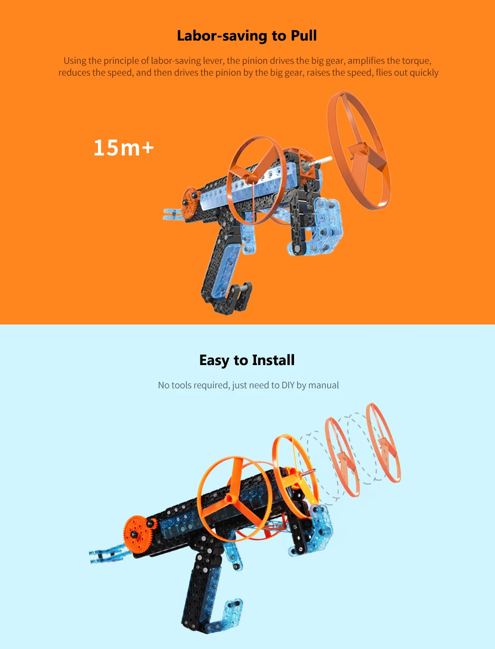 Xiaomi VEX Robotics 360 DIY 185 шт. строительные игрушечные кирпичи для улицы Lasso Toy 15 м на большие расстояния бамбуковый вертолет плот детская игрушка