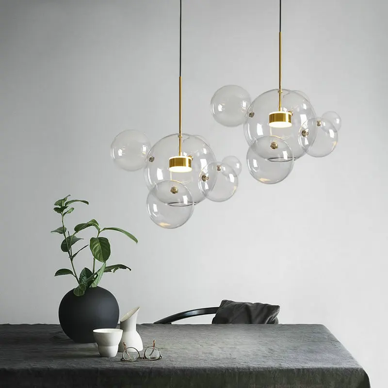 

Modern Glass Suspension Luster Design LED Creative Chandelier for Living Room Bedroom Loft Kitchen Dining Room Contemporary Deco