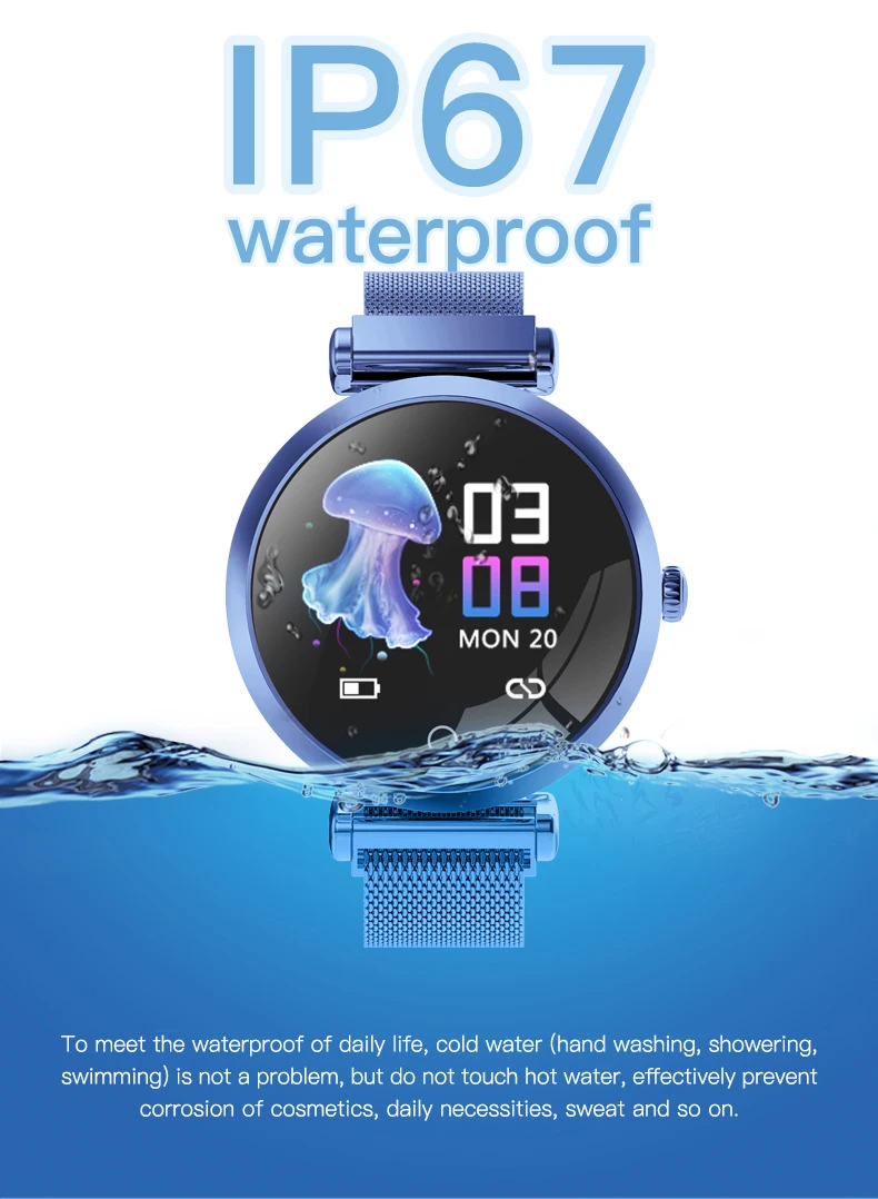 R6 Смарт часы для женщин водонепроницаемый мониторинг сердечного ритма Bluetooth для Android IOS фитнес Браслет Smartwatch леди PK H8 H2 часы