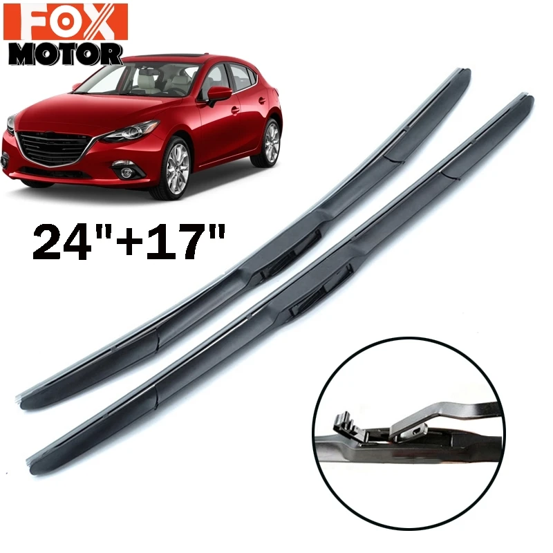 Misima 24 ''17'' передний стеклоочиститель лобового стекла лезвия для Mazda 3 Axela лобовое стекло гибридные стеклоочистители