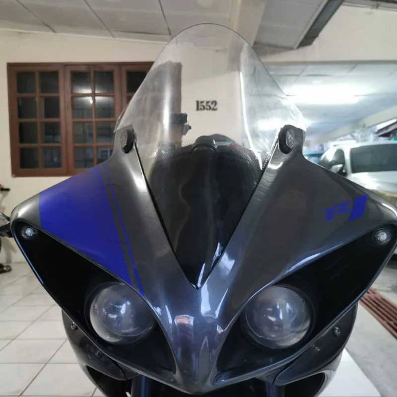 Черный и прозрачный лобовое стекло мотоцикла ветровое ветер экран для Yamaha YZFR1 YZF R1
