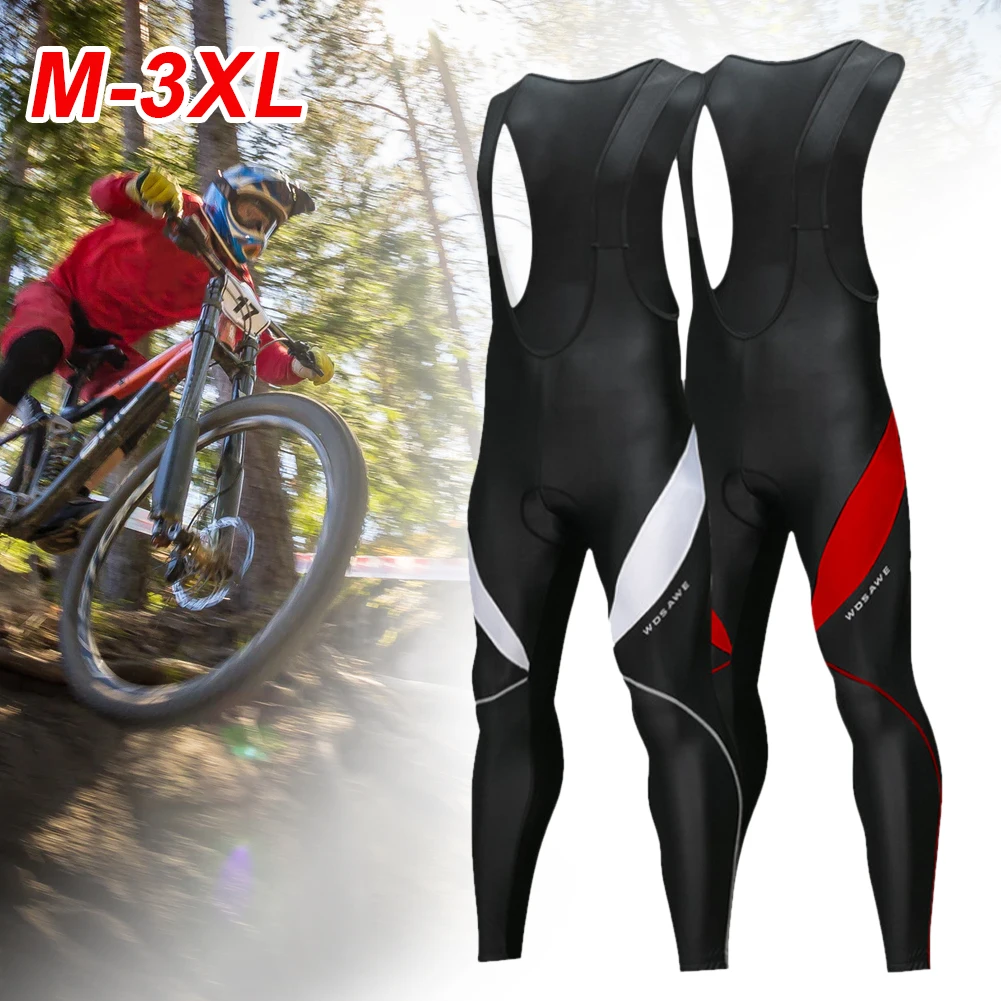 Cycling Bib Long Pants Men Sports Padded Thermal Winter Bike Tights Breathable with Reflective Back Pocket Jerseys | Спорт и