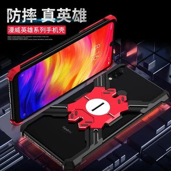 

Hero Series Coque for Xiaomi Redmi Note 7 Case Metal Penel Bumper Cover For Xiaomi Mi 9 8 Explorer Black Shark 2 Phone Case Capa