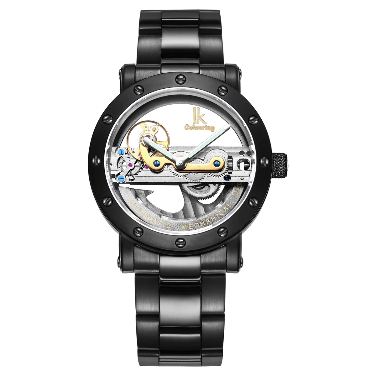 

New Automatic Machines Men Self-winding Watch Fashion LeisureSimple Leather Watchband Hollow Watch Plate Waterproof Men Watch