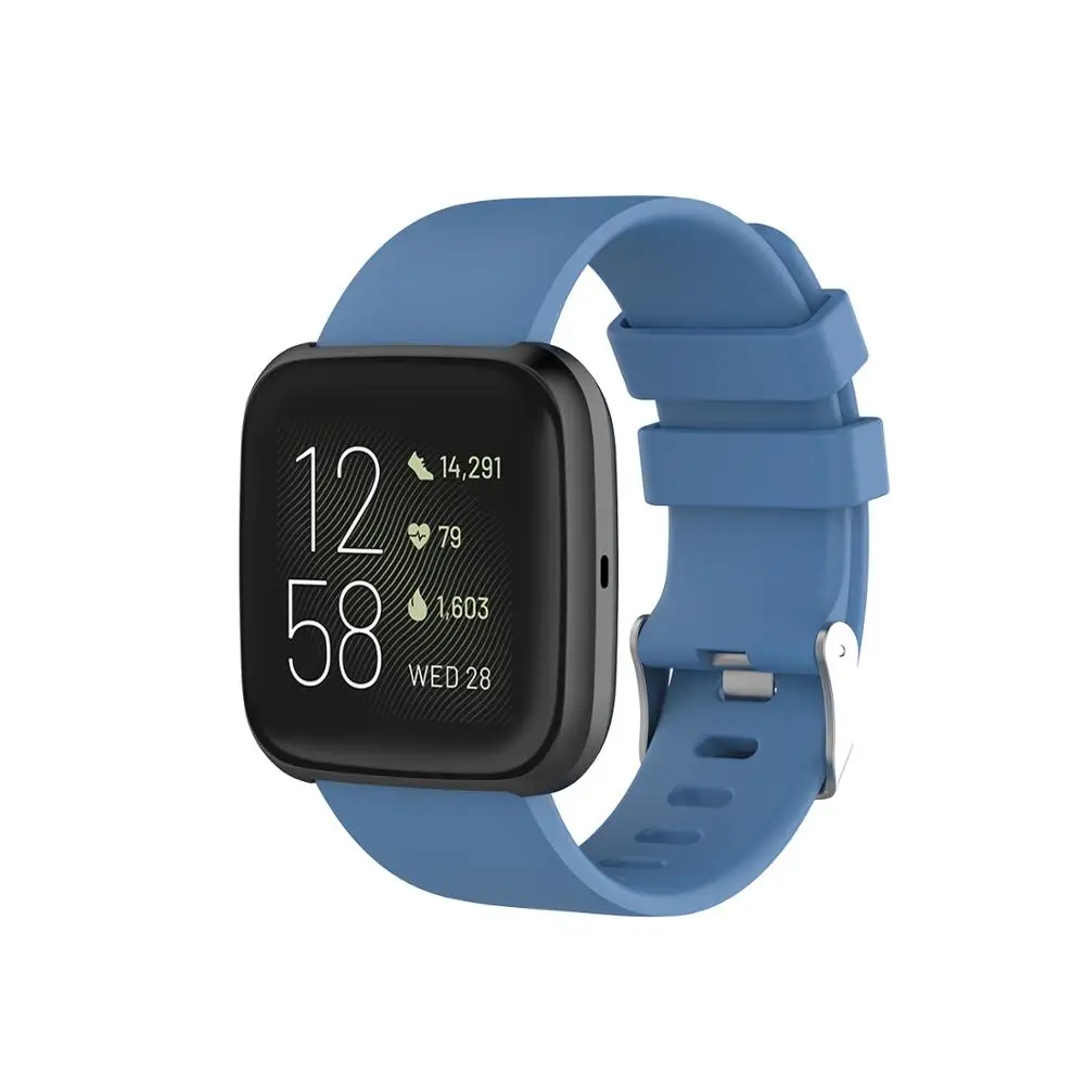 Новинка 23 мм ремешки для часов Fitbit Versa/Versa 2 lite полосы мягкого Замена TPU спортивный ремешок для часов с металлической пряжкой Для Fitbit Versa