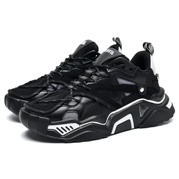 

2020RASMEUP Plus size Women Platform Street Sneakers 2020 Spring Breathable Women's Chunky Sneakers Lady Trainers Footwear Black