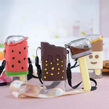 

2020 Donut Ice Cream Water Bottle With Straw Creative Square Watermelon Cup Portable Leakproof Tritan Bottle