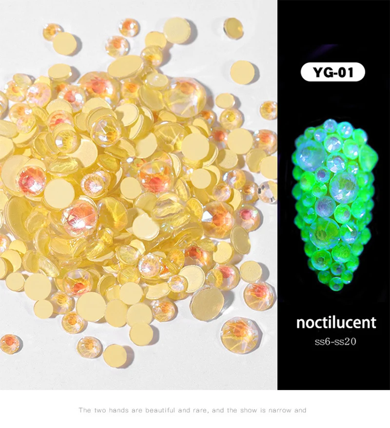 Фосфоресцирующие приклееные Стразы Diy стеклянные стразы для украшения ногтей смешанный размер Flatback горный хрусталь 250 шт./упак