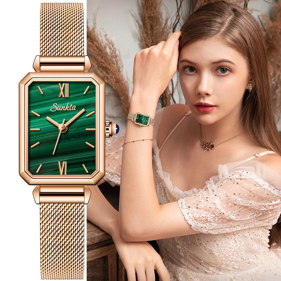 

SUNKTA Luxury Ladies Watch Fashion Creative Rose Gold Women Wrist Watches Ultra thin Mesh Strap Waterproof Clock Relogio Feminin