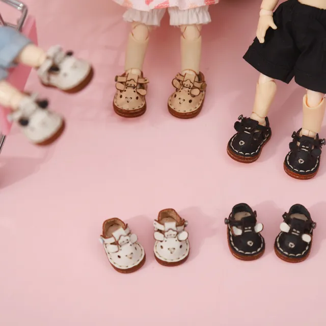 New Casual Handmade Cowhide Dolls Shoes Cute OB11 Shoes Leather 1/12 BJD Doll Shoes For obitsu11、GSC、body9、OB11 Doll boots 4