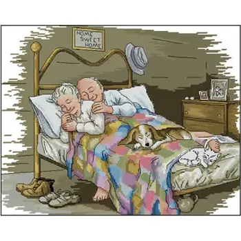 

old married couple patterns Counted Cross Stitch 11CT 14CT 18CT DIY Chinese Cross Stitch Kits Embroidery Needlework Sets