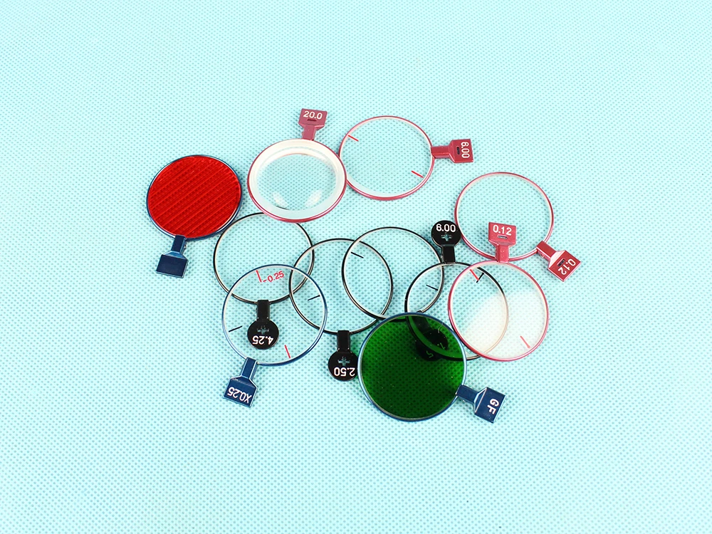 JSC 266 A Grade Trial Lens Set Red Black Metal Rim Leather case Quality Lens Trial Case