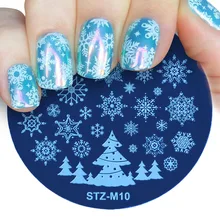 1 шт рождественские пластины для штамповки ногтей снежинки цветы штамп для ногтей УФ гель изображение трафаретная пластина инструменты для полировки BESTZM01-10
