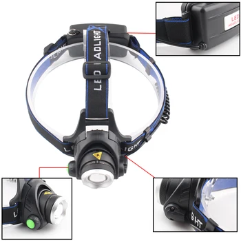 

Headlamp torch light waterproof camping fishing 18650 battery charging Headlamps 1200LM T6 Bulbs lighting head light headlight