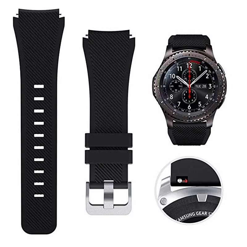 Ремешок 22 мм для samsung gear S3 Frontier/Classic/Galaxy Watch 46 мм/huawei Watch GT 46 мм/Ticwatch pro/S2/E2 силиконовый спортивный ремешок