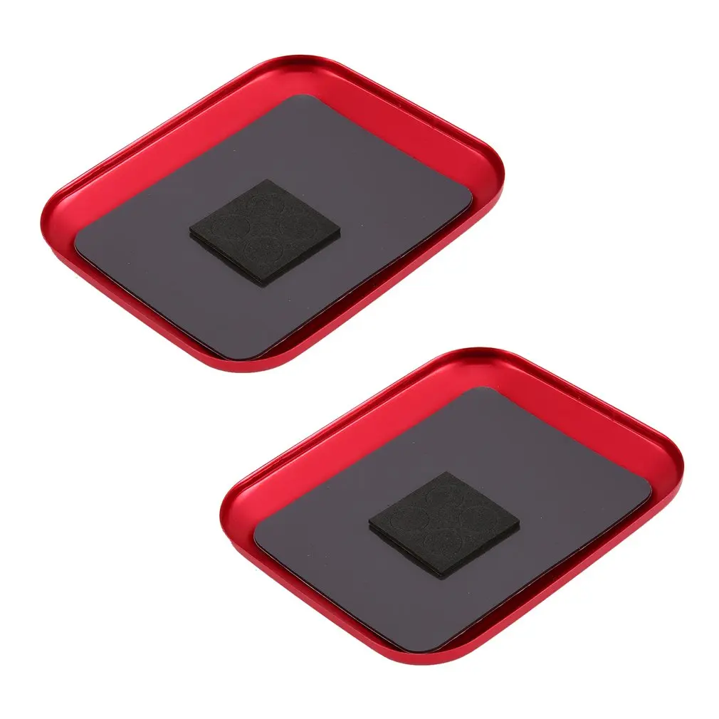 

2pcs Aluminum Alloy Screw Tray with Magnetic Storage Tray for RC Model Disk Model Crawler Tool Screw Plate