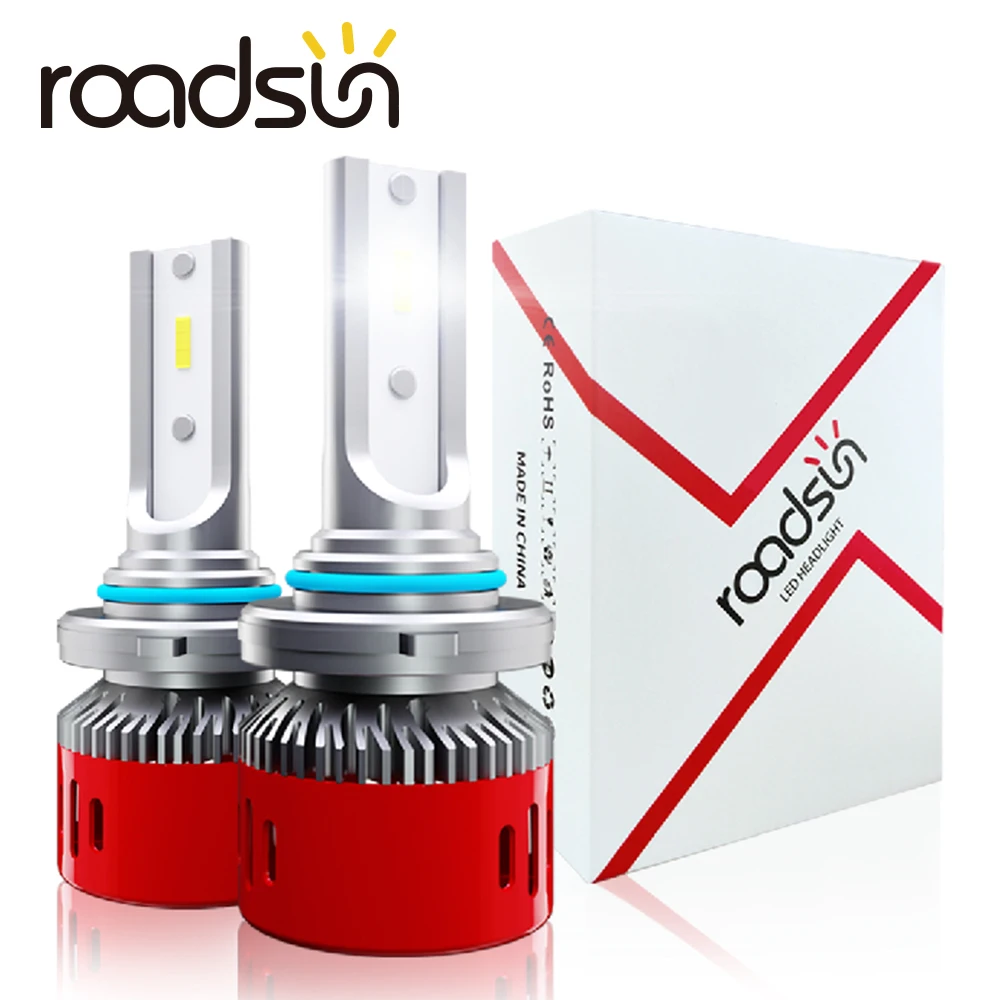 Roadsun светодиодный H4 H7 H1 HB4 H11 HB3 9005 9006 со светодиодными кристаллами для автомобиля головной светильник лампы 72W 12V 6000K 12000Lm лампы авто лампы светильник