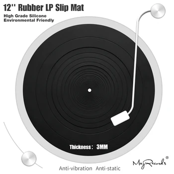 

12'' LP Anti-vibration Silicone Pad Rubber LP Slip Mat for Phonograph Turntable Vinyl Thickness 3MM Flat Soft LP