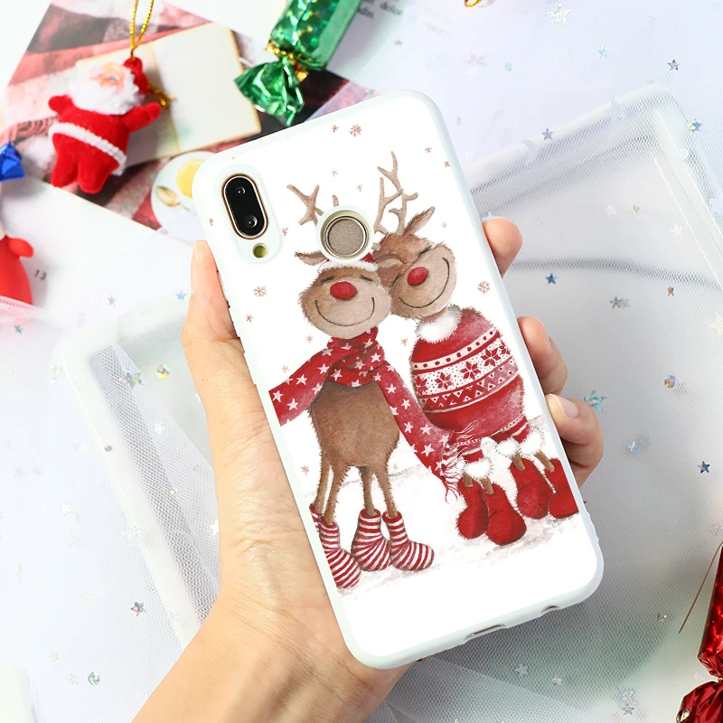 Веселый Рождественский олень мягкий TPU чехол s для huawei Honor 9X 8X 10i 20i 7A P30 P20 P10 Коврики 10 20 30 Pro Lite P Smart чехол