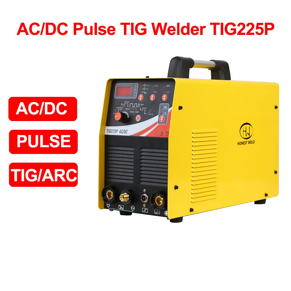 Профессиональный сварочный аппарат для сварки алюминия ACDC 225A Pulse TIG/MMA/ARC
